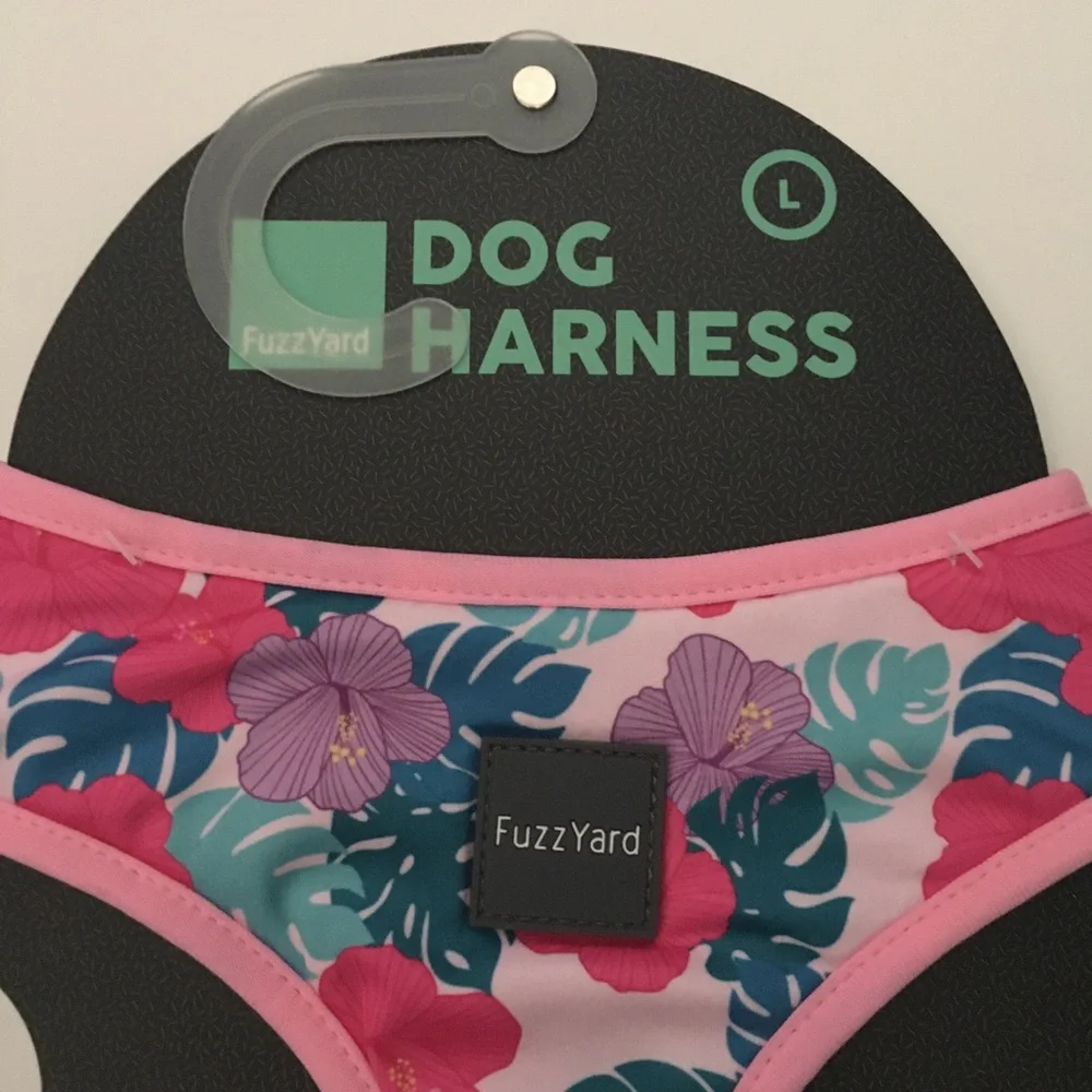 NEW (L) Dog Harness Tropical Theme Floral Print for Large Dogs | FuzzYard
